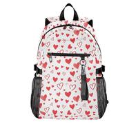 Waassud Simple Hearts Doodle Mochila para laptop para mujeres y hombres, mochila de viaje casual de 20 L con compartimento para laptop de 14 pulgadas, mochila ligera para el trabajo universitario
