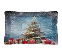 Waassud Snowy Christmas Surprise - Tapete grueso para cama de perro, antideslizante, resistente a los masticables, para perros, gatos, suave, lavable, para suelo, sofá, coche, 18 x 24 pulgadas