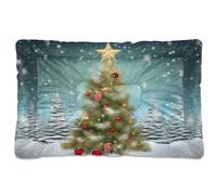Waassud Snowy Christmas Wonderland - Cama gruesa para perro, antideslizante, resistente a los masticables, para perros, gatos, suave, lavable, para suelo, sofá, coche, 36 x 24 pulgadas