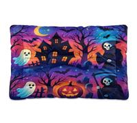 Waassud Spooky Haunted House - Tapete grueso para cama de perro, antideslizante, resistente a los masticables, cama para mascotas, para perros, gatos, suave, lavable, para suelo, sofá, coche, 36 x 24