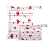 Waassud Stars and Paws - Bolsa de pañales reutilizable con 2 bolsillos con cremallera para traje de baño, ropa deportiva, multicolor, una talla moderna, multicolor, One Size, Moderno
