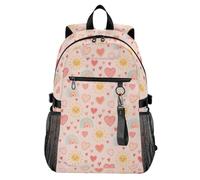Waassud Sun and Hearts Mochila para laptop para mujeres y hombres, mochila de viaje casual de 20 L con compartimento para laptop de 14 pulgadas, mochila ligera para el trabajo universitario, negocios