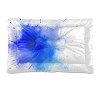 Waassud Tapete de cama para perro, pintura azul acuarela, gruesa, antideslizante, resistente a los masticables, cama para mascotas, para perros, gatos, suave, lavable, para suelo, sofá, coche, 36 x 24