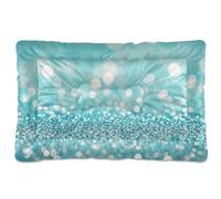 Waassud Tapete grueso con patrón de lentejuelas verde azulado claro para perro, antideslizante, resistente a los masticables, cama para mascotas, para perros, gatos, suave, lavable, para suelo, sofá