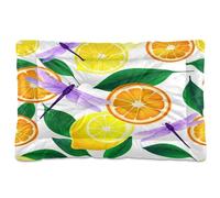 Waassud Tapete grueso para cama de perro con diseño de frutas y libélulas, antideslizante, resistente a los masticables, para perros, gatos, suave, lavable, para suelo, sofá, coche, 36 x 24 pulgadas