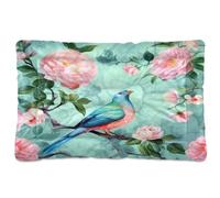 Waassud Tapete grueso para cama de perro con diseño de pájaro en rama de rosas, antideslizante, resistente a los masticables, cama para mascotas, para perros, gatos, suave, lavable, para suelo, sofá