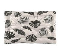 Waassud Tapete grueso para cama de perro con hojas negras tropicales, antideslizante, resistente a los masticables, cama para mascotas, para perros, gatos, suave, lavable, para suelo, sofá, coche, 36