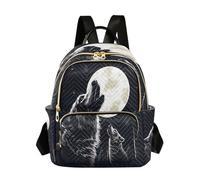 Waassud The Howling Wolf - Mochila ligera e informal acolchada para mujer, mochila de viaje para el trabajo, el gimnasio o la universidad, talla S, multicolor, M, moderno