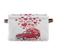 Waassud Trunk Full Of Hearts - Contenedores plegables de lona impermeables con asas, organizadores grandes para armario y hogar, para estantes, oficina, lavandería, 1 paquete