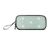 Waassud White Rabbits - Estuche floral de gran capacidad para bolígrafos, 3 compartimentos, bolsa de nailon con cremallera para artistas de oficina