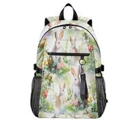 Waassud White Rabbits - Mochila para laptop para mujeres y hombres, mochila de viaje casual de 20 litros con compartimento para laptop de 14 pulgadas, mochila ligera para el trabajo universitario