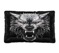 Waassud Wolf Head - Tapete grueso para cama de perro, antideslizante, resistente a los masticables, cama para mascotas, para perros, gatos, suave, lavable, para suelo, sofá, coche, 18 x 24 pulgadas
