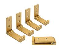 WaaWee 5 ganchos plegables para colgar en la pared, ganchos plegables de aleación de aluminio, gancho de toalla de aleación de aluminio plegable para baño, dormitorio y sala de montaje (dorado)