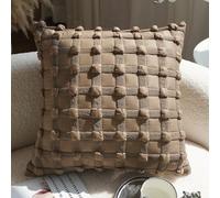 Wabi-sabi Funda De Almohada Estética, Funda De Cojín De Poliéster Texturizado De 18.0 X 18.0 In, Funda De Almohada Decorativa Suave De Lujo Con Cremallera (Size:Pack of 2,Color:Textura burbuja marrón)