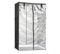 Wablissia Cubierta de alambre Oxford 210D, impermeable, a prueba de polvo, con cremallera frontal de PVC transparente, diseño de ajuste seguro para estantería de garaje, color negro, varios tamaños