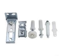Wablissia Kit de herrajes para puerta de doble pliegue, paquete de 6 piezas de repuesto para puertas de 1 a 1.375 pulgadas de grosor, guía de soporte de pasador de pivote de metal para sistemas de