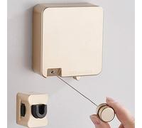 WABMJGW Tendedero Retráctil de 19,68 pies/6 Metros, Cuerdas para Tender la Ropa retráctil Resistente montado en la Pared con Cuerda de Alambre de Acero Inoxidable 304,Interior y Exterior,Gold