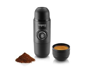 WACACO Minipresso GR, Cafetera Espresso Portatil Compatible con Café Molido, Mini Cafetera de Viaje, Cafetera Manual para Camping, Máquina de Café Portátil
