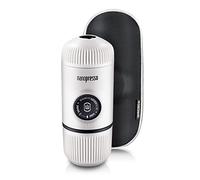 WACACO Nanopresso máquina de café espresso portátil con protectora Nanopresso S-Case adjunto, actualización de la de Minipresso, Cafetera de viaje, Operado manualmente (Blanco frío)