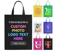 WACAR Bolsas personalizadas a granel de 10/50/100/500/1000, artículos promocionales con tu logotipo, bolsas de compras personalizadas, bolsas reutilizables con asas de 15 x 12 x 4 pulgadas, 6 colores