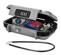 WACCET Caja Fuerte Portátil, Caja Seguridad Combinacion Caja Fuerte de Viaje con Cuerda de Alambre Extraíble Impermeable Mini Caja Fuerte para el Hogar, Oficina, Hotel, Viajes, etc. (Gris.)