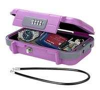 WACCET Caja Fuerte Portátil, Caja Seguridad Combinacion Caja Fuerte de Viaje con Cuerda de Alambre Extraíble Impermeable Mini Caja Fuerte para el Hogar, Oficina, Hotel, Viajes, etc. (Púrpura.)