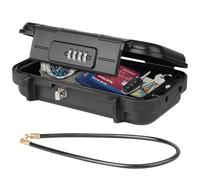 WACCET Caja fuerte portátil seguro mini caja fuerte de viaje impermeable antirrobo con cable metálico extraíble para el hogar, oficina, hotel, viajes, etc. (negro)