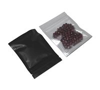 WACCOMT Pack 100 bolsas de almacenamiento de alimentos de plástico transparente con cierre de cremallera para caramelos (7,5 x 10 cm, 3 x 3,9 pulgadas), color negro