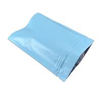 WACCOMT Pack 100 bolsas de papel de aluminio mate con cierre de cremallera, bolsas planas, para almacenamiento de alimentos, resistentes a los olores (azul mate, 7 x 10 cm)