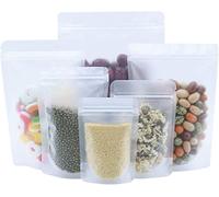 WACCOMT Pack 100 bolsas reutilizables para alimentos, mate, transparentes, con cremallera, bolsas de sellado térmico con muesca, 10 x 15 cm