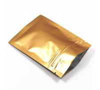 WACCOMT Pack 100 Piezas Bolsa de Embalaje de Papel de Aluminio Mate de Bolsa con Cremallera Café Almacenamiento Bolsa de Mylar (Dorado Mate, 15x22cm (5.9x8.6 inch))