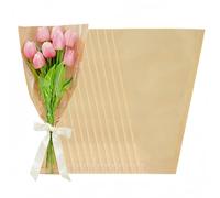 WACCOMT Pack Bolsas de flores de 50 piezas para ramo Papel Kraft Mangas de embalaje floral Envoltura de plástico transparente para boda de graduación de San Valentín (45x24x9cm (17.7x9.4x3.5 inch))