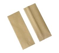 WACCOMT Pack de 100 Piezas de Papel Kraft Termosellable Mylar Film Bolsas de Vacío Papel de Aluminio Bolsa Plana con Muesca para el Envasado de Alimentos (Marrón, 5.5x15cm (2.2x5.9 inch))