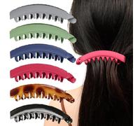 WACHLL Pinzas de plátano para el cabello, clip grande de 5.3 pulgadas para mujeres y niñas, clip de garra de plátano vintage para cabello grueso, clips de garra grande para cabello, paquete de 6