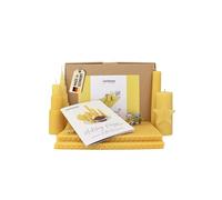 Wachsmann Set de bricolaje para hacer velas de cera de abejas - Kit de inicio para 10 velas en muchos colores - 100% cera de abejas pura de Alemania, incluye 10 mechas de cáñamo y manual ilustrado