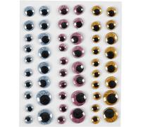 Wackelaugen selbstklebend, D: 8+10+12+15 mm, Hellblau, Gold, R (Importación USA)