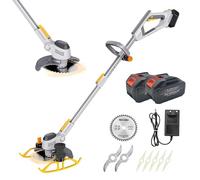 Wacker de malas hierbas inalámbrico con baterías de alta capacidad, recortadora de alta velocidad con múltiples cuchillas, ajustable y giratoria para un mantenimiento eficiente del jardín