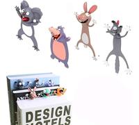 Wacky Bookmark Palz, 3D Stereo Kawaii Cartoon Bookmark, 3D Animal Wacky Bookmarks, Cute Book Marks for More Fun Reading, Gift for Kids Students (Estilo D)
