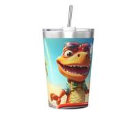 Wacky Dinosaurs - Taza térmica de paja cónica impresa, taza de paja aislada, perfecta para uso en el gimnasio o para llevar contigo