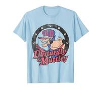 Wacky Races Dastardly & Mutley Circle Camiseta, Hombre, Azul Bebé, L