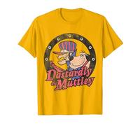 Wacky Races Dastardly & Mutley Circle Camiseta, Hombre, Dorado Brillante, M