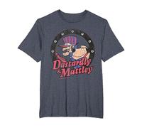 Wacky Races Dastardly & Mutley Circle Camiseta, Hombre Tallas Grandes, Azul Jaspeado, 6X Alto