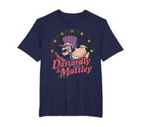 Wacky Races Dastardly & Mutley Circle Camiseta, Hombre Tallas Grandes, Azul Marino, 4X Alto