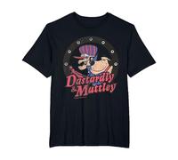 Wacky Races Dastardly & Mutley Circle Camiseta, Hombre Tallas Grandes, Negro, 3X Alto