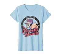 Wacky Races Dastardly & Mutley Circle Camiseta, Mujer, Azul Bebé, XS