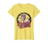 Wacky Races Dastardly & Mutley Circle Camiseta, Mujer, Limón, L