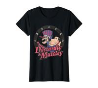 Wacky Races Dastardly & Mutley Circle Camiseta, Mujer, Negro, L