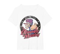Wacky Races Dastardly & Mutley Circle Camiseta, Mujer Tallas Grandes, Blanco, 2XL Grande