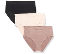 Wacoal B Smooth Brief Panty 3 Pack Ropa Interior, Polvo de Rosa, Gris Pardo Profundo, Negro, L para Mujer