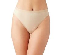 Wacoal Bragas discretas de algodón de Corte Alto para Mujer, Arena, Large